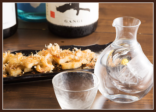 日本酒と岩国レンコン